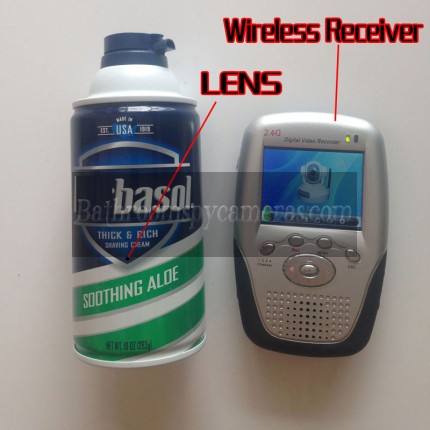 Wireless Camera in Shaving Cream Bottle With Motion Detection And Portable 2.4GHZ wireless Receiver